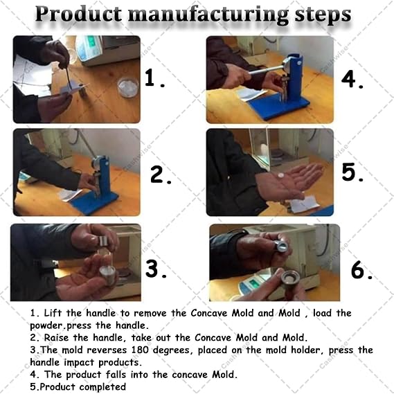 Household Small Manual Tablet Press Laboratory Powder Tablet Press Tablet Press Machine, Stainless Steel Mold, 3mm-12mm DIY Making Tableting Tool 12mm