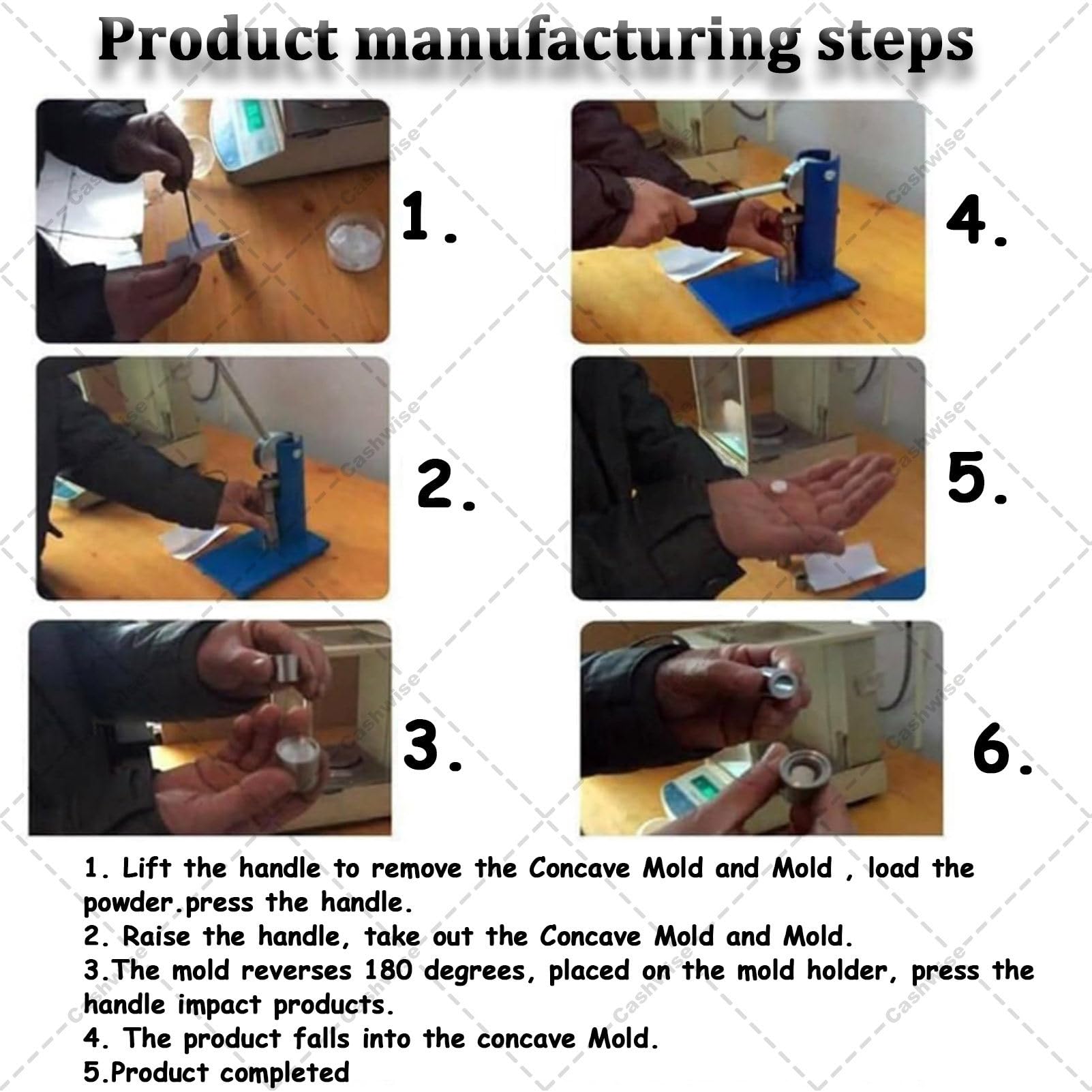Máquina de prensado de tabletas, prensa de tabletas pequeña tipo palanca, (3-12 mm) Máquina manual de prensado de tabletas de acero para polvo, herramienta para fabricar tabletas para laboratorio 12mm