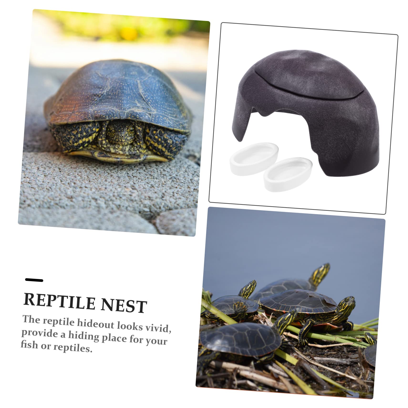 FOMIYES Nascondiglio per Rettili Grotta per Tartarughe Grotta per Acquari Accessori per Rettili Adatto Tartarughe D'acqua Rane Lucertole e Altri Animali Nascondiglio Sicuro e Decorazione