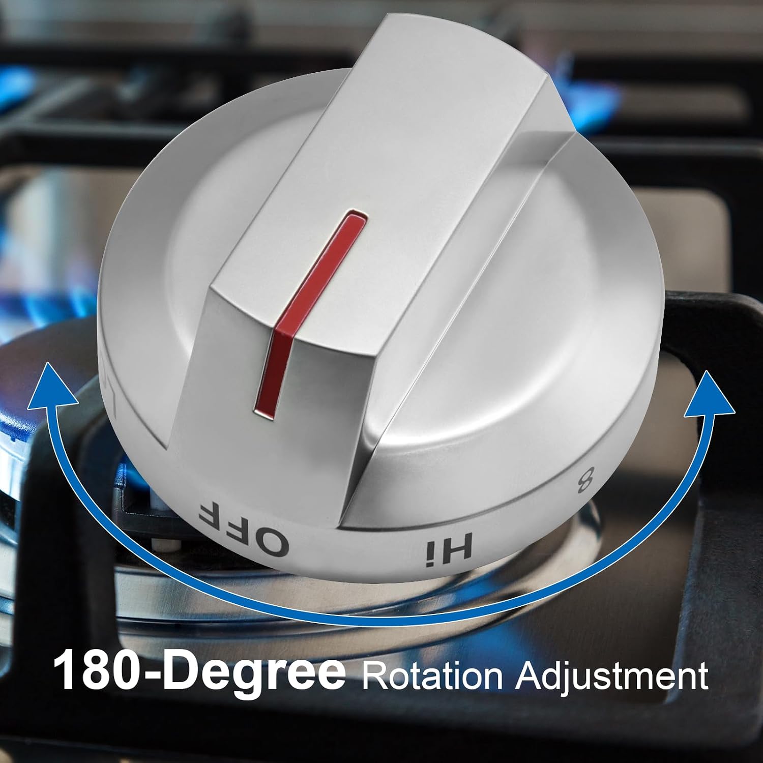 DG94-03500A/Z Electric Stove Knob Replacement, DG94-03500V DG94-03500W Knobs Compatible with Samung Stove Models NE63T8111SS/AA NE63T8311SS/AA NE63T8751SS/AA (Siver)