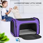 Henkelion Transporteurs de chats Transporteur de chiens Transporteur pour petits chats moyens Chiens Puppies jusqu'à 15 Lbs, Airline approuvé Petit chien porte-chien souple côté, collapsible transporteur de chiot de voyage étanche - violet