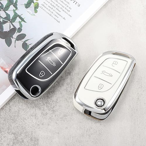 Miniatura 3 de Funiur Funda de TPU para llave de automóvil para Citroen C1 C2 C3 C4 C5 DS3 DS4 DS5 DS6 para Peugeot 306 407 807 para DS DS3 DS4 DS5 DS6