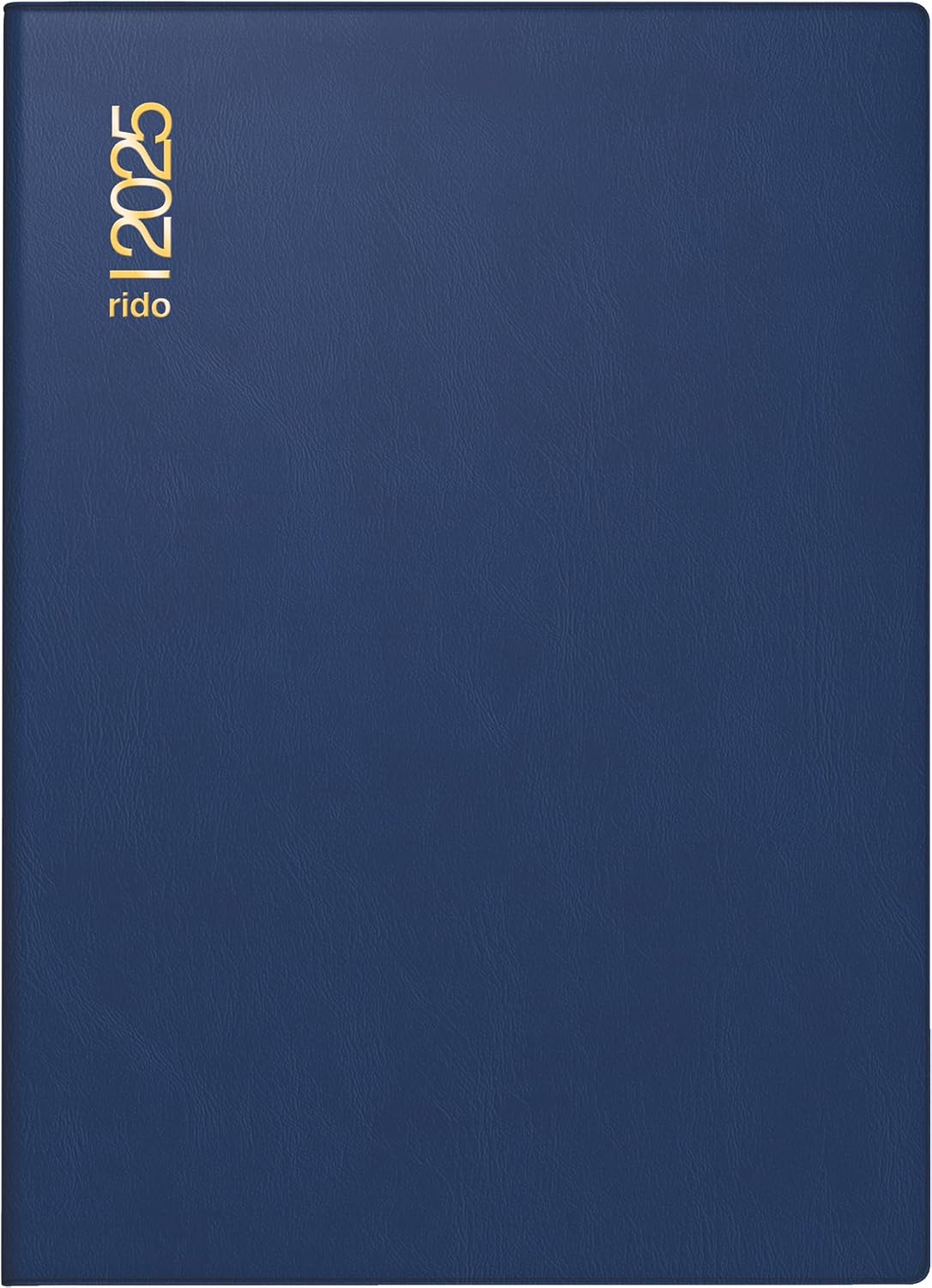 rido/idé Pocket Diary Model Technik II (2025), 1 Page = 2 Days, A6, 304 Pages, Plastic Cover, Blue