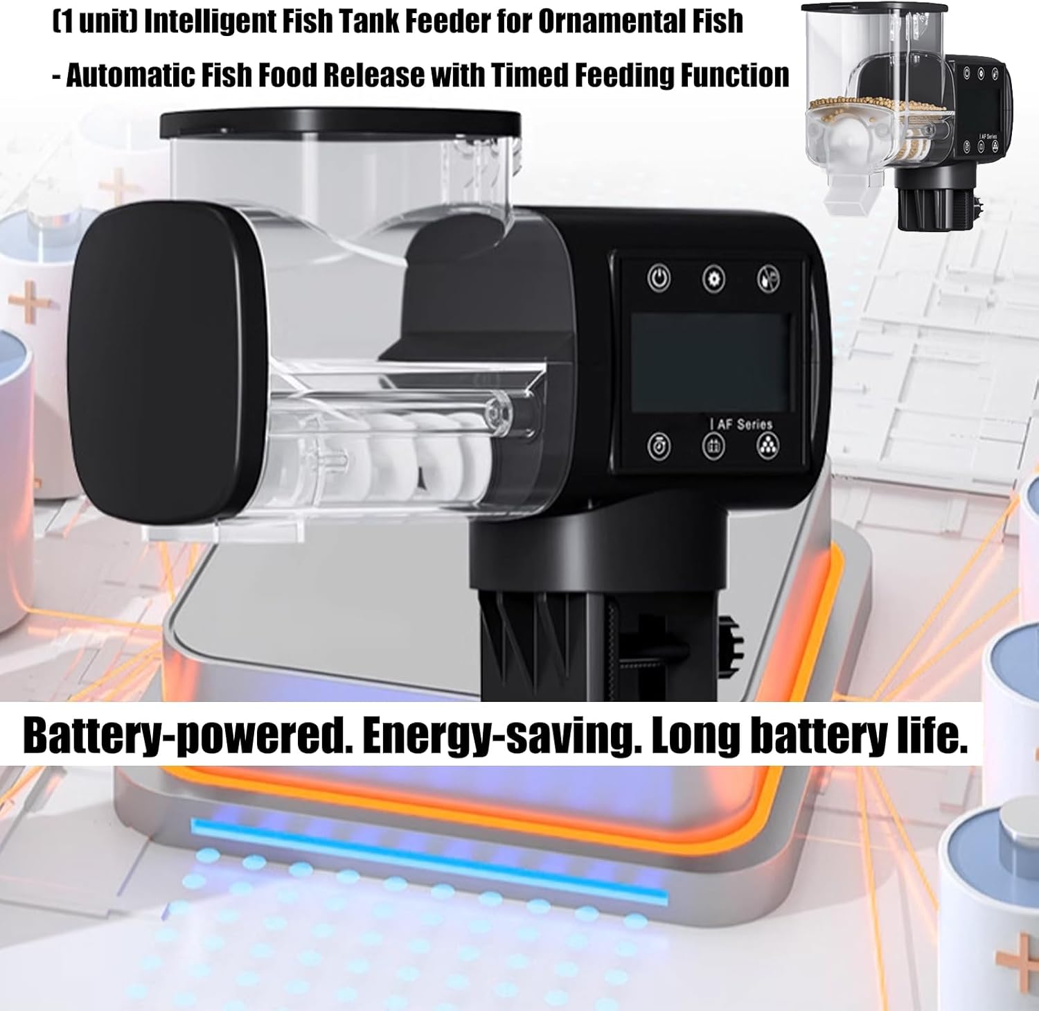 Programmable Aquariums Fish Feeder with Quiet Operations Easy Installation Large Storage for Home Office Use Aquariums for Home Use