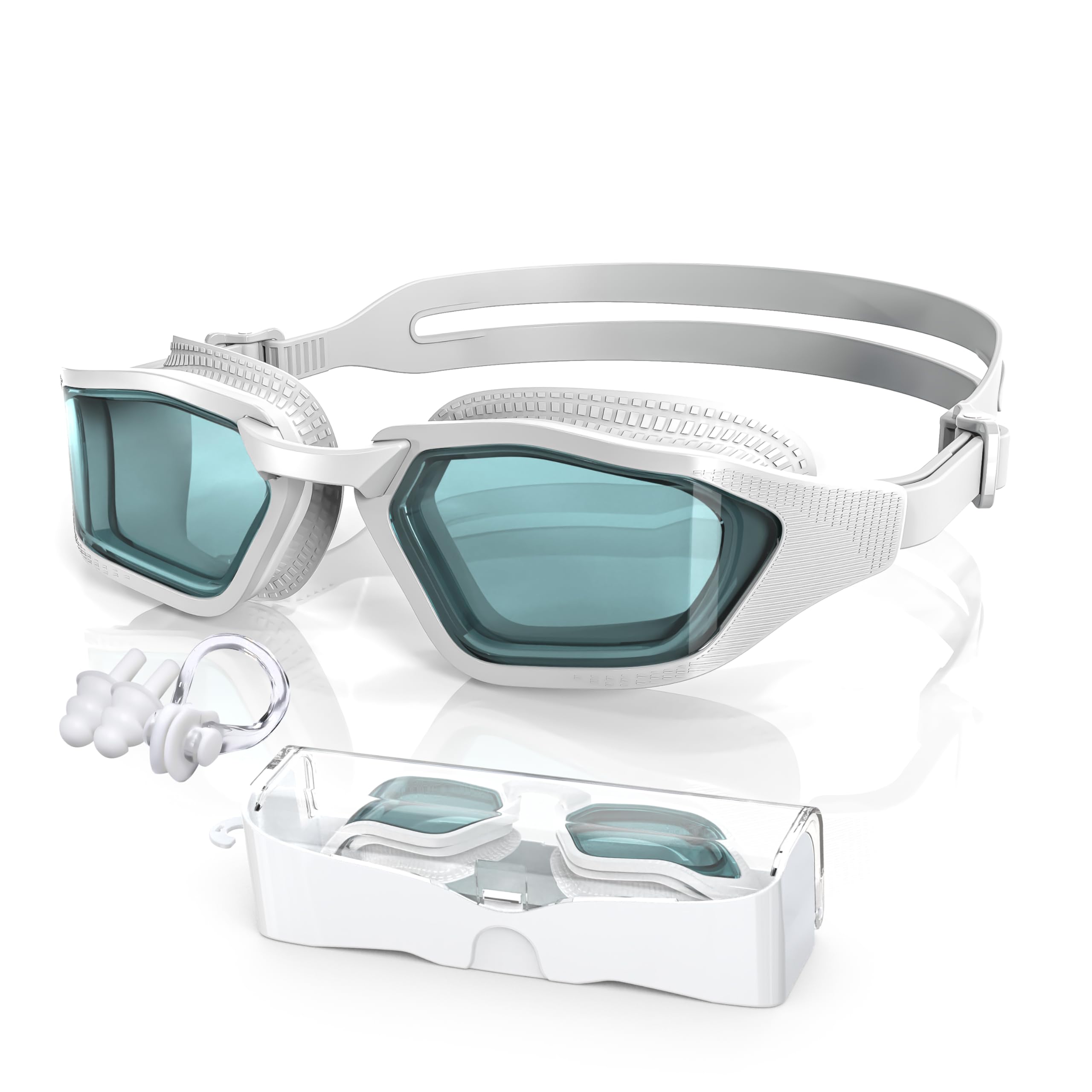 Greatever Sleek Swim Goggles Unisex-Adult, UV400 Protection Swimming Goggles, HD Wide View Goggles, Anti Fog No Leakage