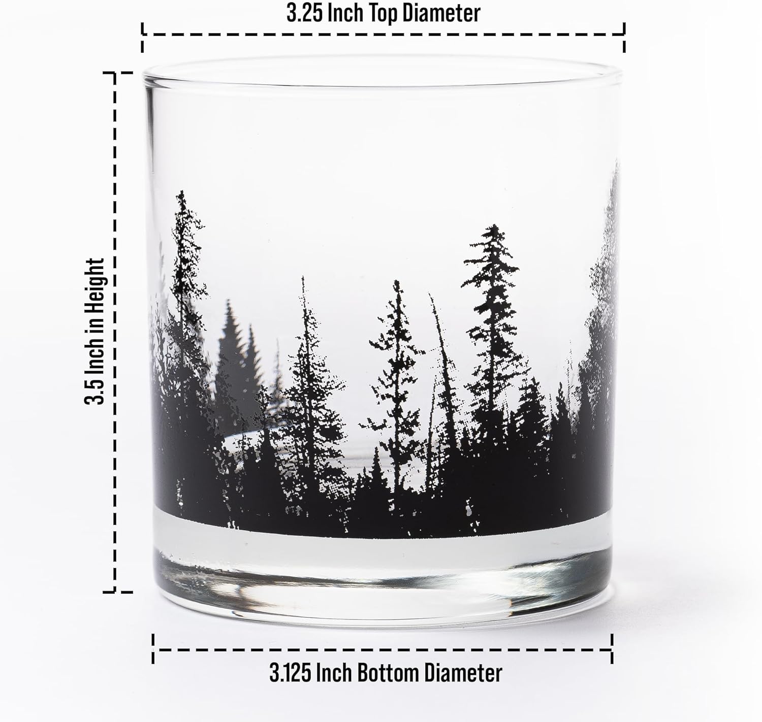 Black Lantern Nature Whiskey Glasses Set of 2 – 11oz Heavy Base Old Fashioned Rocks Glasses – Screen Printed Wildlife & Landscape Designs with Gift Box (Double Exposure Bear)