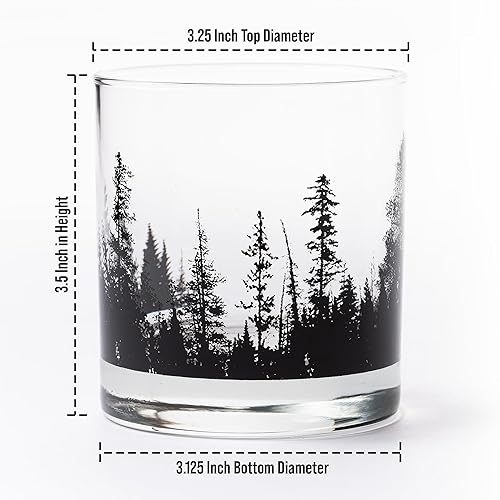 Vista 12 de Black Lantern Whiskey Glasses Set of 2 – 11 oz Heavy‑Base Old‑Fashioned Rocks Glasses with Forest Animal Screen Print Hand‑Printed Durable