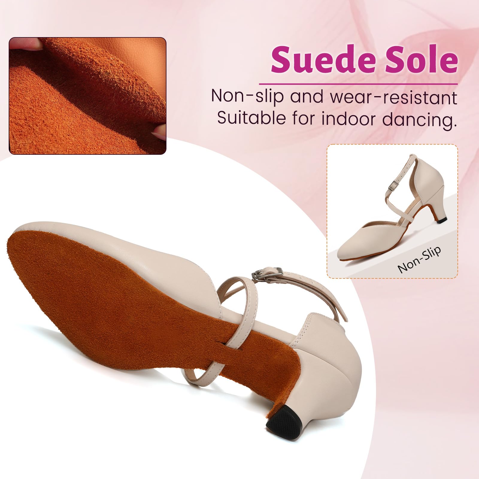 Tanzschuhe Damen Standard und Latein Geschlossen Tanzschuhe Damen Latein Salsa Tango Bachata Ballsaal,Modell L666,6cm Absatz