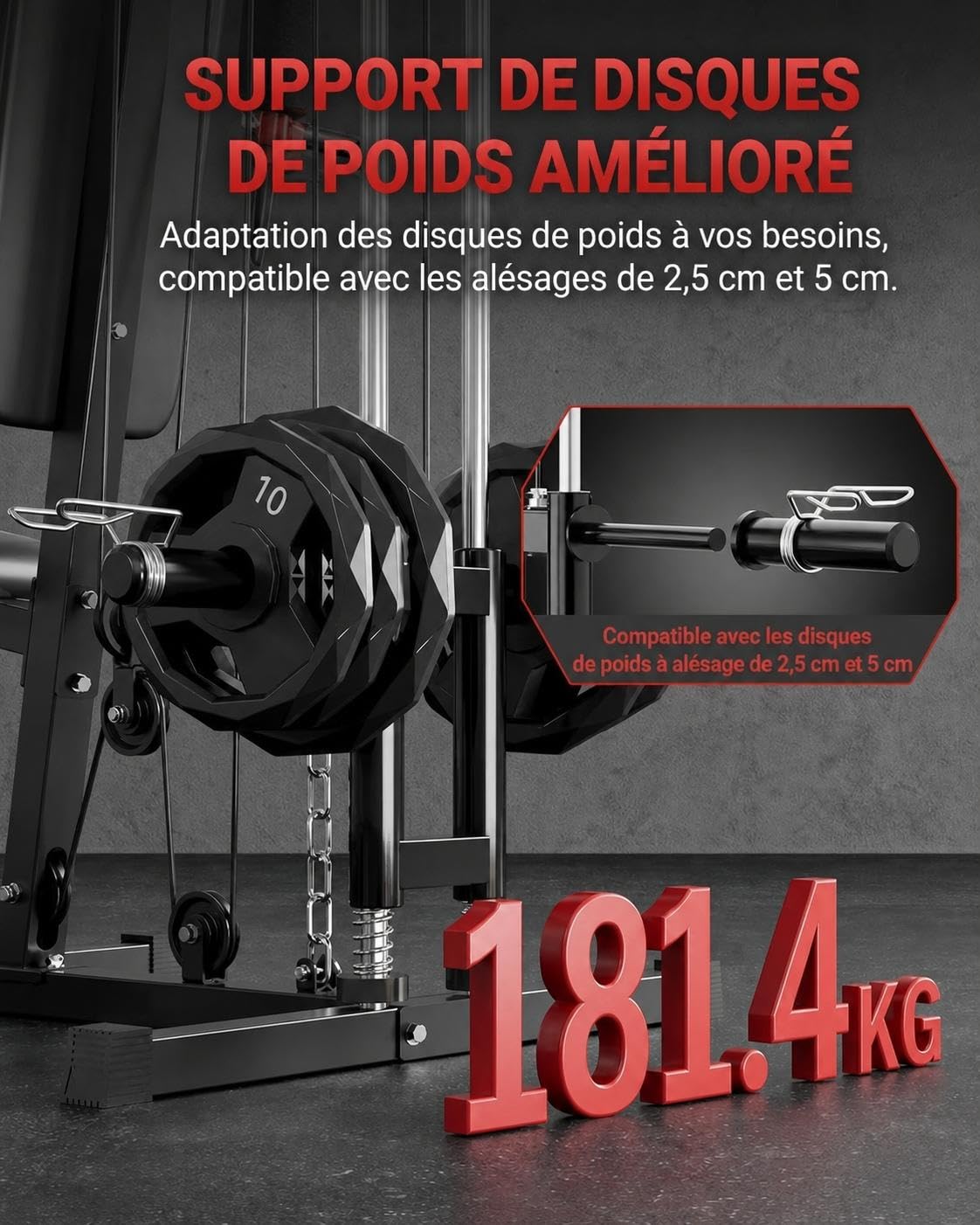 Garvee Station Musculation Multifonction Maison 180 kg