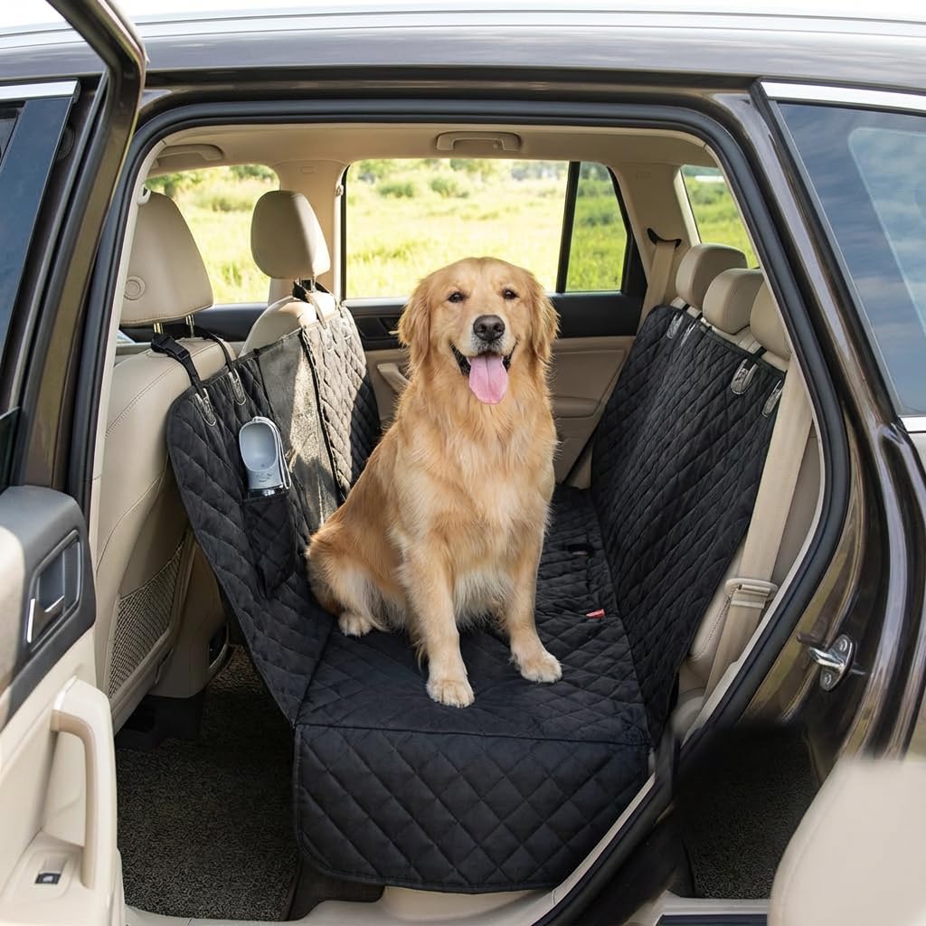 IWOTTO Funda Coche Perro | Protector Asiento Trasero y Maletero | Impermeable, Antideslizante y Ajustable | Pack Bebedero + Cinturón Seguridad | Fácil de Limpiar - 3