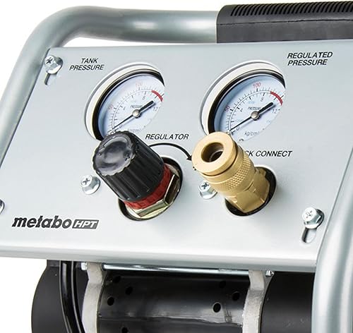 Miniatura 3 de Metabo HPT Compresor de aire silencioso, compresor de aire portátil sin aceite de 1 galón, funcionamiento ultrasilencioso a 59 dB, acoplador rápido