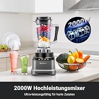 AMZCHEF 8 az 1-ben Multifunkciós Turmixgép 2000W | LCD Érintőképernyős Konyhai Mixer 2L Tartállyal | 8 Intelligens Program és 10 Sebességfok 2
