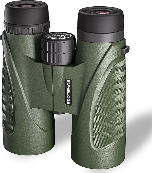 12x42 Binoculars for Adults High Powered, Super Bright BAK4 Prism Waterproof HD Binoculars with Low Light Vision for Bird Watching Hiking Hunting Outdoor Travel Road Trip Stargazing Cruise (Green)