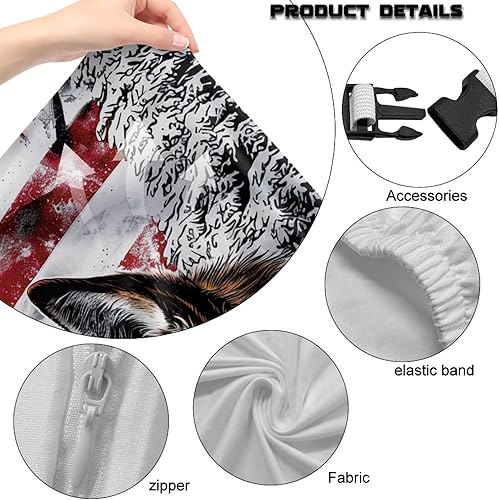 Miniatura 8 de Fundas patrióticas de silla de juegos para adultos, sillas de videojuegos de lobo con fundas para reposabrazos, funda de asiento de oficina, a