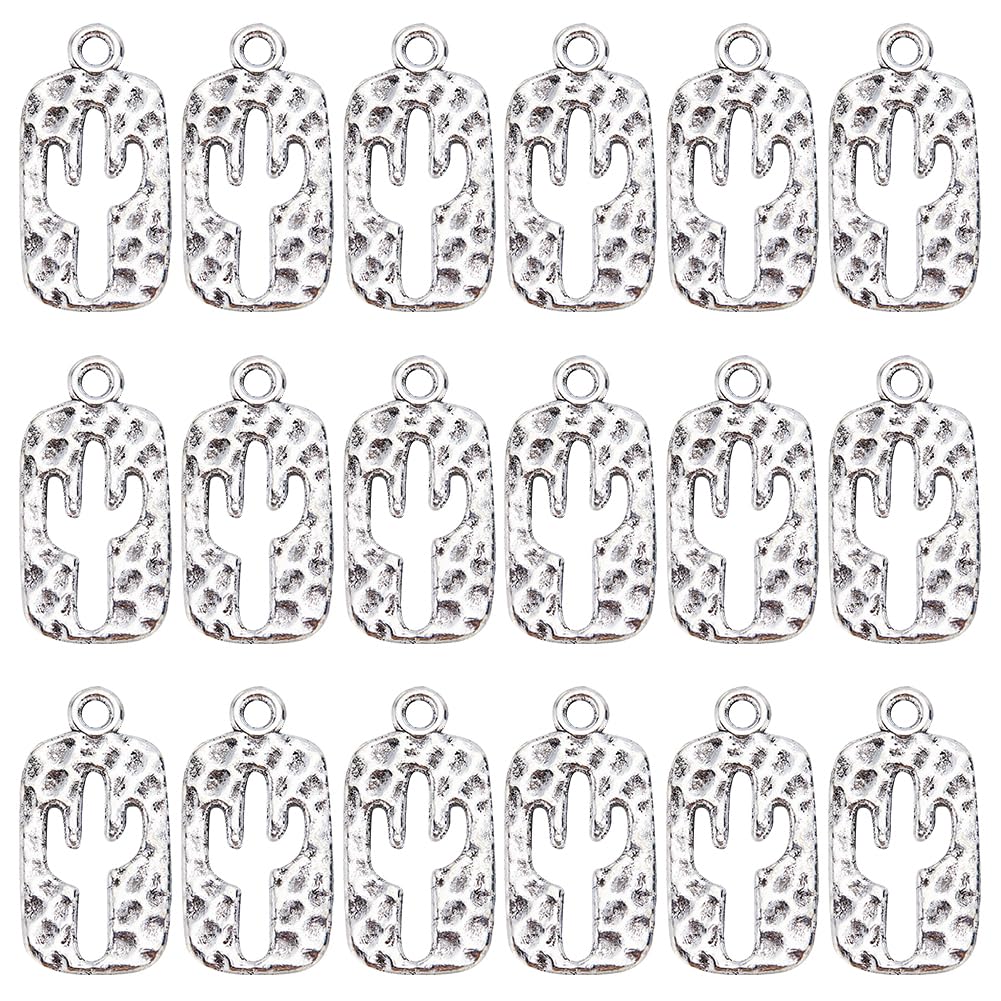 Plante charm antique tibétain double face pour fabrication de bijoux et bricolage de boucles