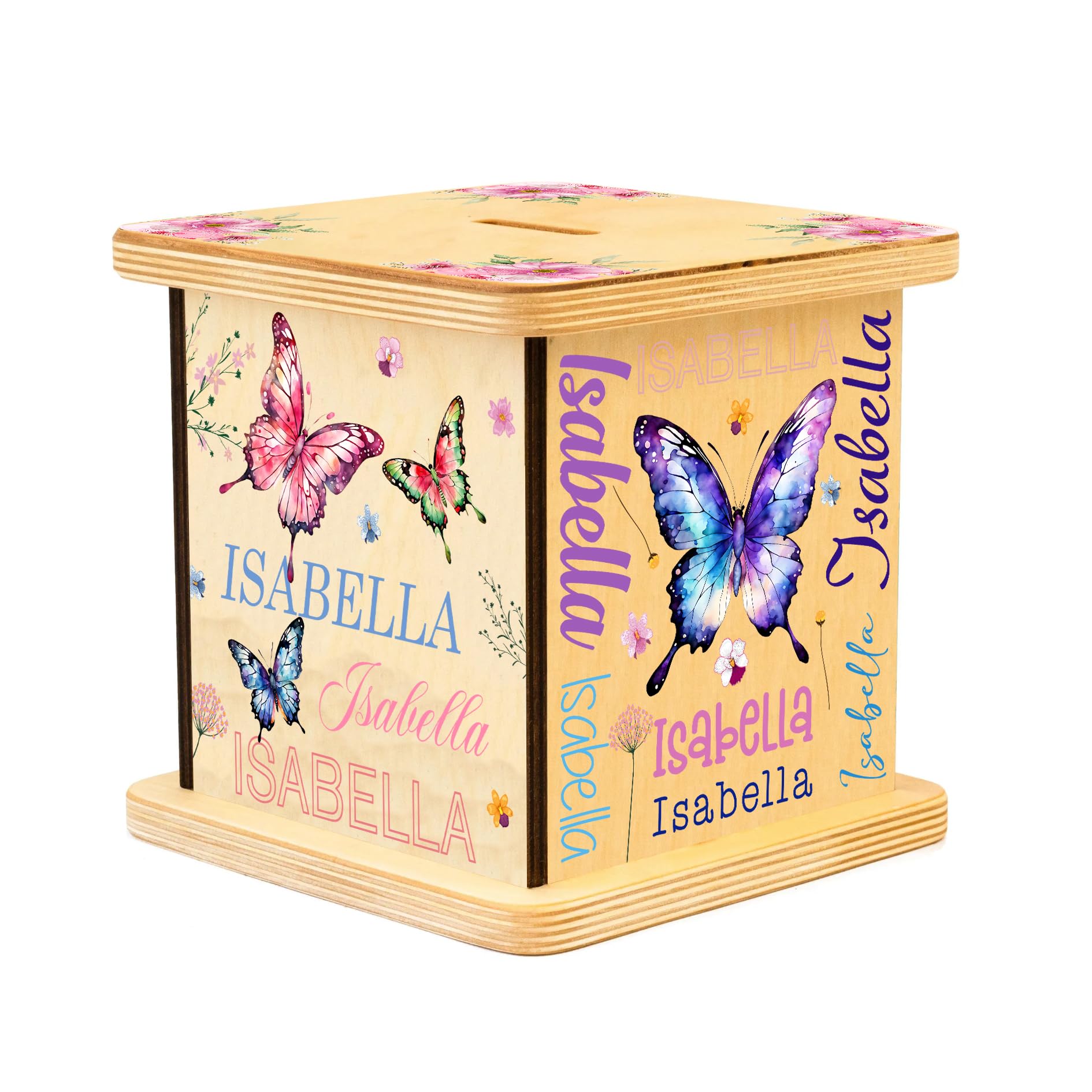 Personalized Piggy Bank, Wooden Money Banks for Kids, Custom Gifts for Boys and Girls, Personalized Piggy Bank for Girls