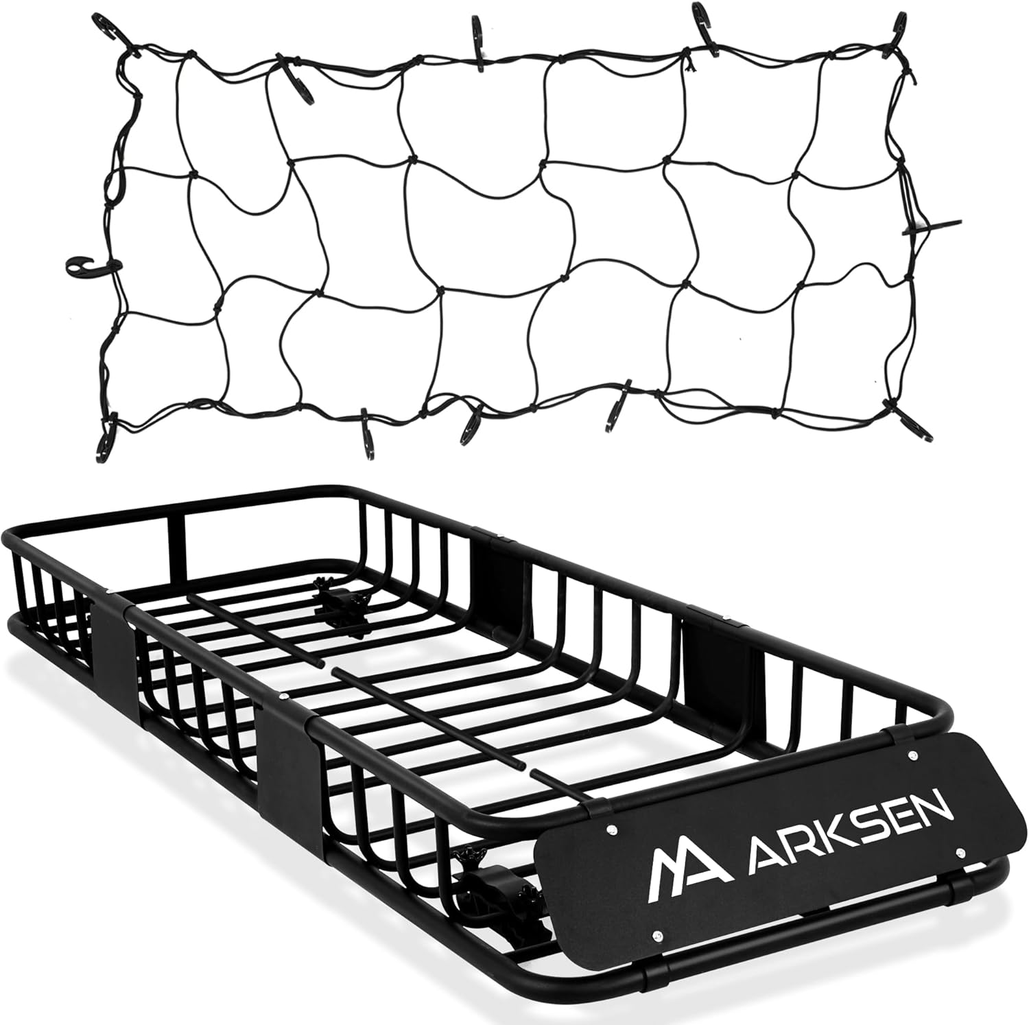 ARKSEN Skinny Roof Rack Cargo Carrier with Basket & Net