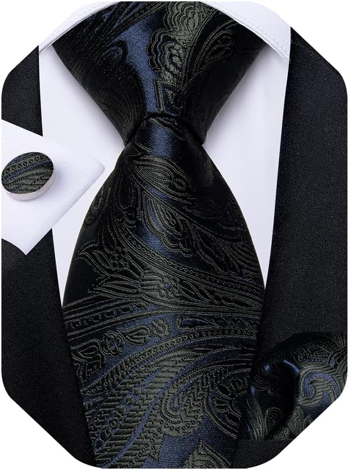 Navy Blue Black Paisley