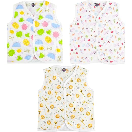 Cotton Button Jhablas Set 0-3 Months Pack of 3