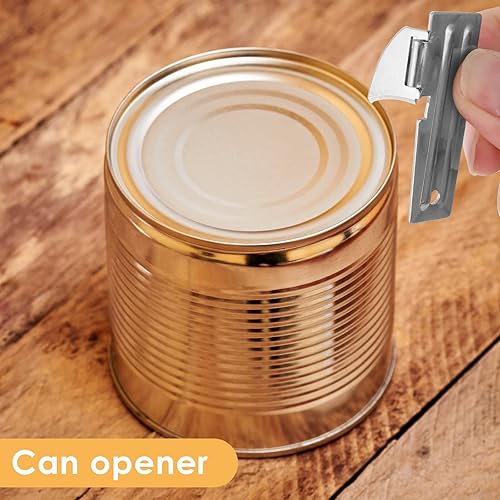 Miniatura 3 de Thinp 8 piezas de abrelatas de campamento abrelatas militares de acero inoxidable abridor de latas portátil abridor de latas manual para camping