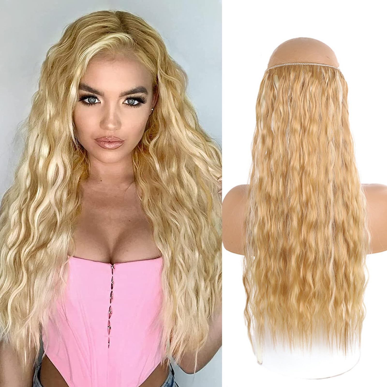 - 22” fish line band halo hair extension 22 inch fish line band Halo Hair extensions main image 3