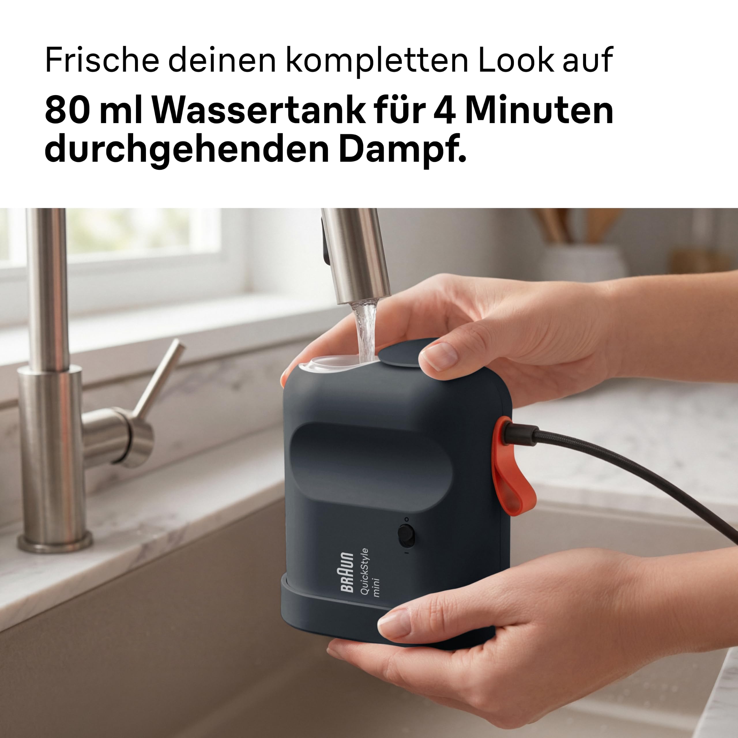 Braun QuickStyle mini - Dampfglätter, bis zu 20 g/min Dampfleistung,Schwarz