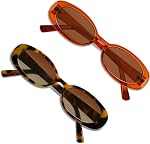 Vanlinker 90s Sunglasses for Women Men Polarized Retro Oval Sunglasses Small Narrow VL9580