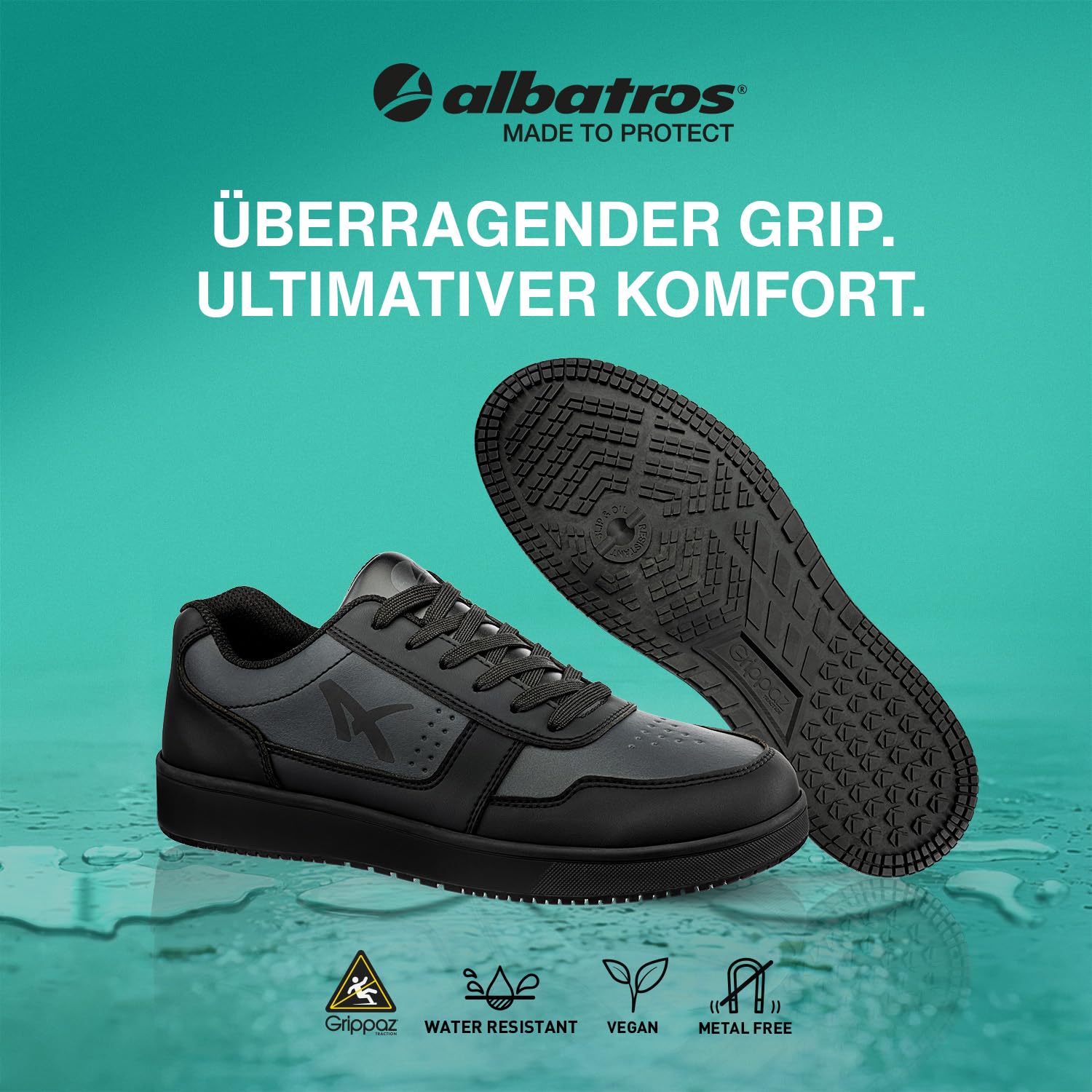 ALBATROS Zapatillas de trabajo Squad unisex – Antideslizante – Zapatillas antideslizantes – Zapatillas de trabajo súper ligeras para hombre y mujer – Cómodos para el día a día y el trabajo