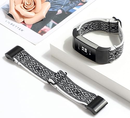 Miniatura 35 de YONWORTH - Banda elástica ajustable para reloj compatible con Fitbit Charge 2. Correa de nailon elástica, suave para muñecas. Pulsera deportiva