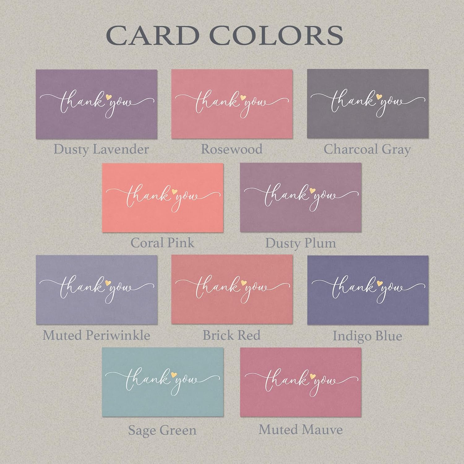 Prims & Flourish Small Thank You Cards Bulk, 100-Pack Mini Thank You For Your Order Cards, Plum Blossom Collection, 2 x 3.5 Inches, Business Card Size - Image 6