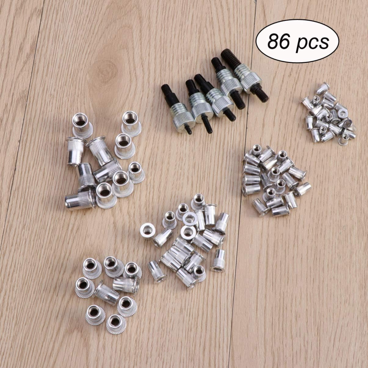 86pcs Rivet Nut Tool Heavy Duty Hand Riveter Threaded Inserts Easy Installation for Operations and Electrical Assembly