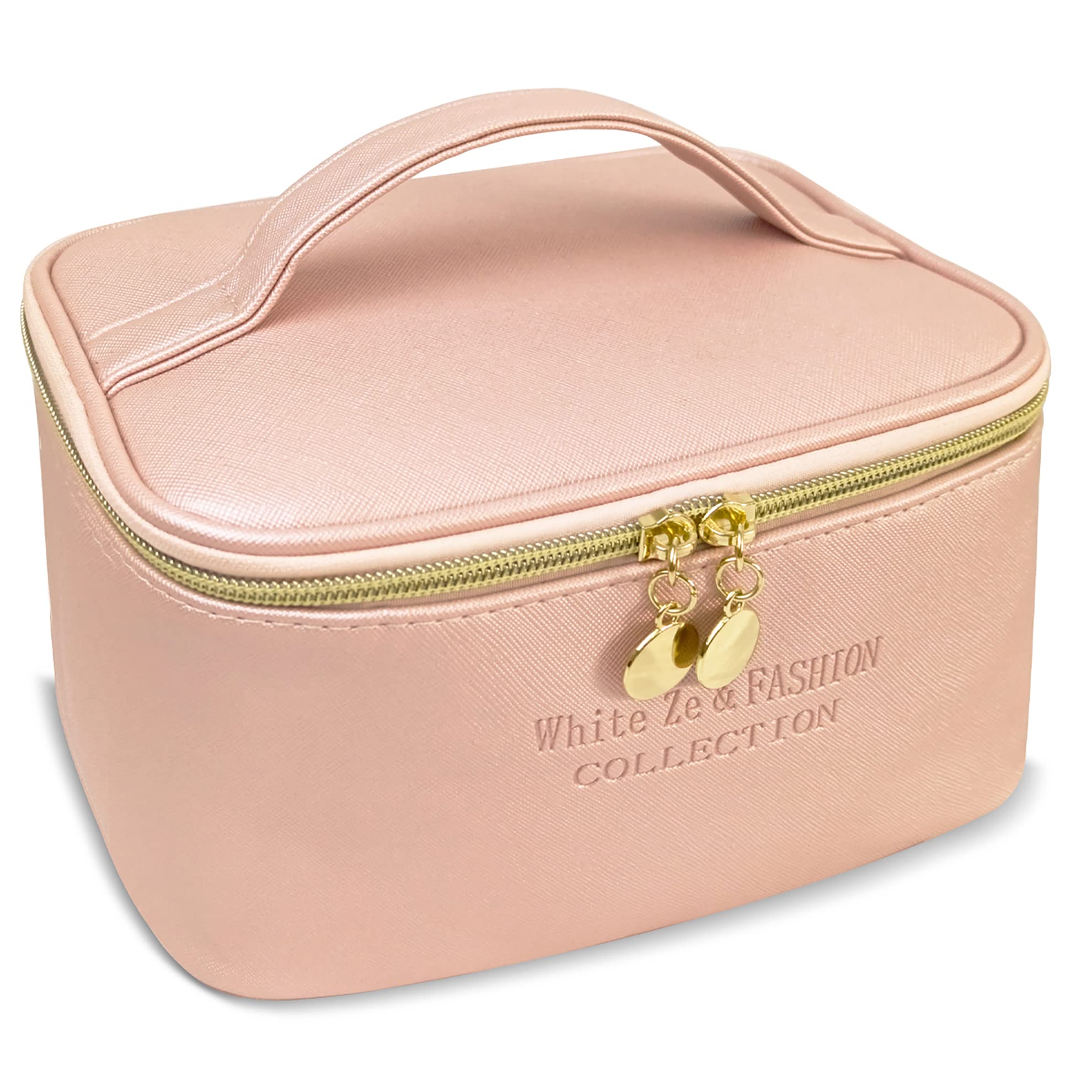 White Ze Bolsa de Maquillaje de Viaje, Neceser de Maquillaje Impermeable, Neceser Organizador de Maquillaje Profesional, Bolsa de cosméticos para Mujeres y niñas
