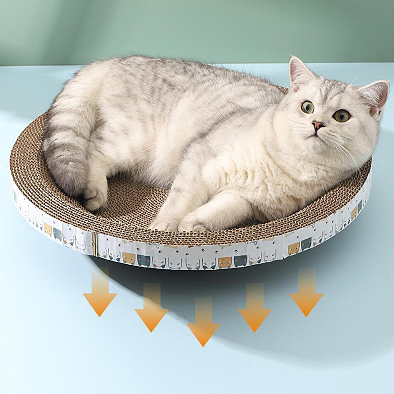 Rascador de cartón para gatos, rascador de gatos en forma de cuenco de | alta densidad para rascar postes y muebles, poste rascador para muebles de interior para gatos de interior que duermen