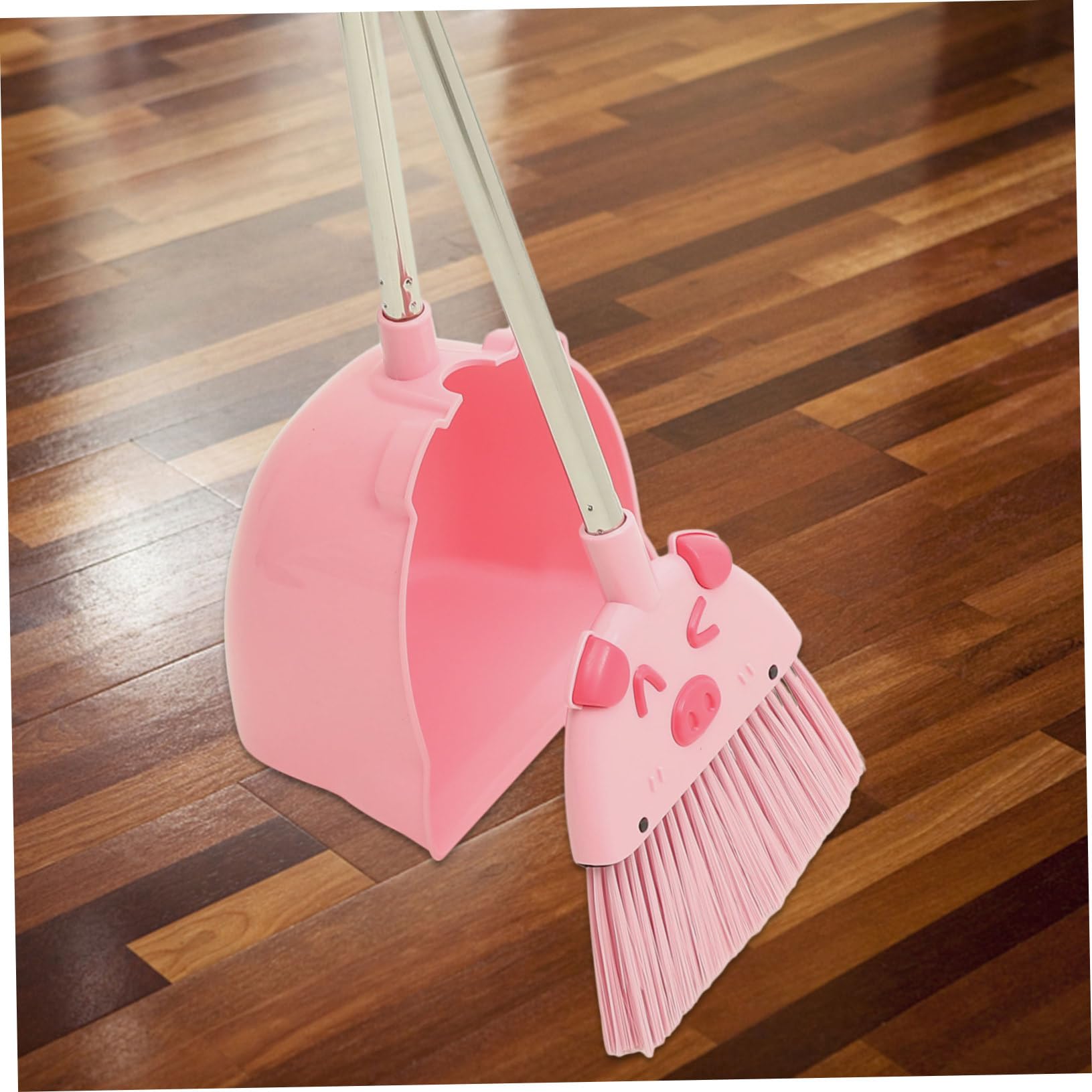 FRCOLOR Juego de Escoba y Recogedor para Fomentar la Responsabilidad y Limpieza Hogar en Color Rosa para Niños Material PP y Pet, Diseño Pequeño y Divertido