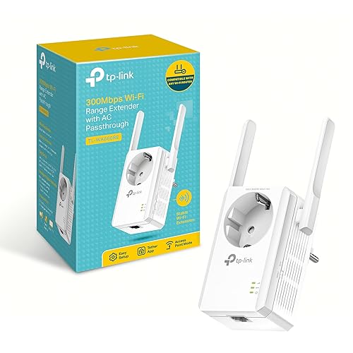 TP-Link TL-WA860RE WLAN Repeater mit Steckdose (300 Mbit/s, WLAN Verstärker, integrierte Steckdose, LAN Port, App Steuerung, kompatibel zu Allen gängigen WLAN Geräten) weiß