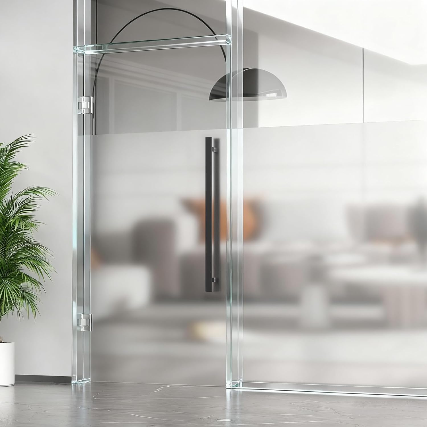 36 Inch Push Pull Door Handle, Double Sided Long Barn Door Pull Handle, Heavy Duty 304 Stainless Steel Commercial Door Handle for Wooden Glass Metal Home Office Doors (Square Rectangle Bar)