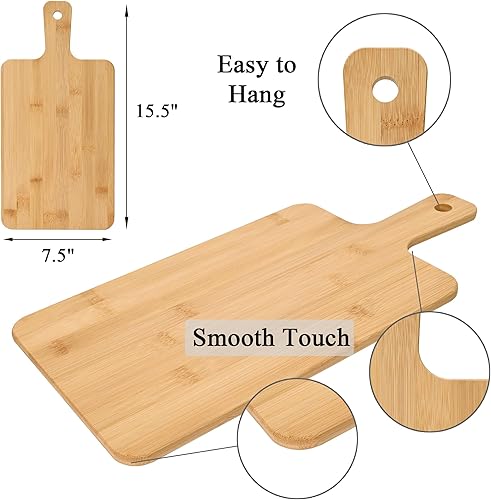 Miniatura 2 de WILLOWDALE 10 tablas de cortar de madera para cocina, tablas de charcutería de 15.5 pulgadas, tabla de servir de madera para pizza, queso, postre,