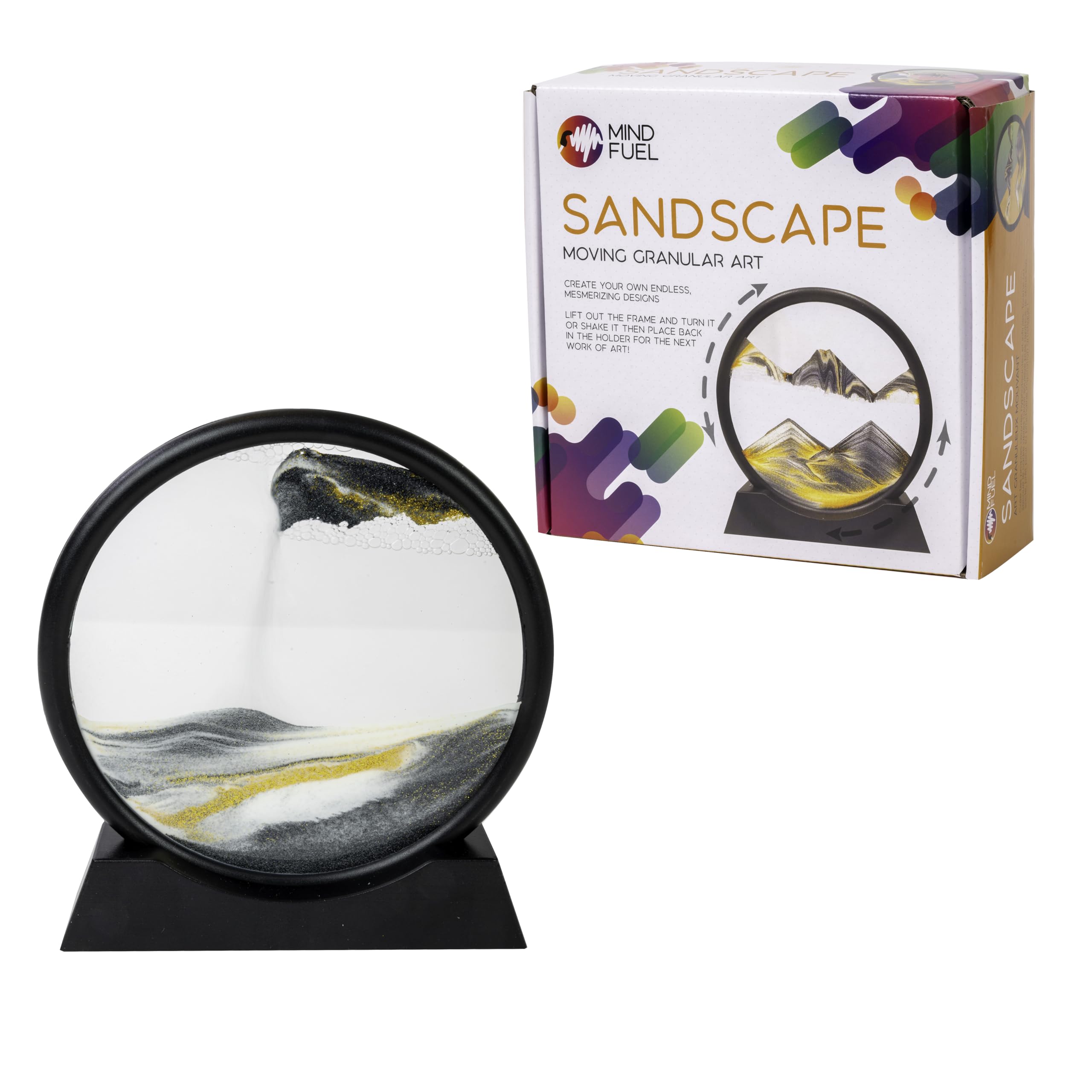 Funtime Gifts Mesmerizing Sandscape Art Frame - Unique Gravity-Driven Home Decor