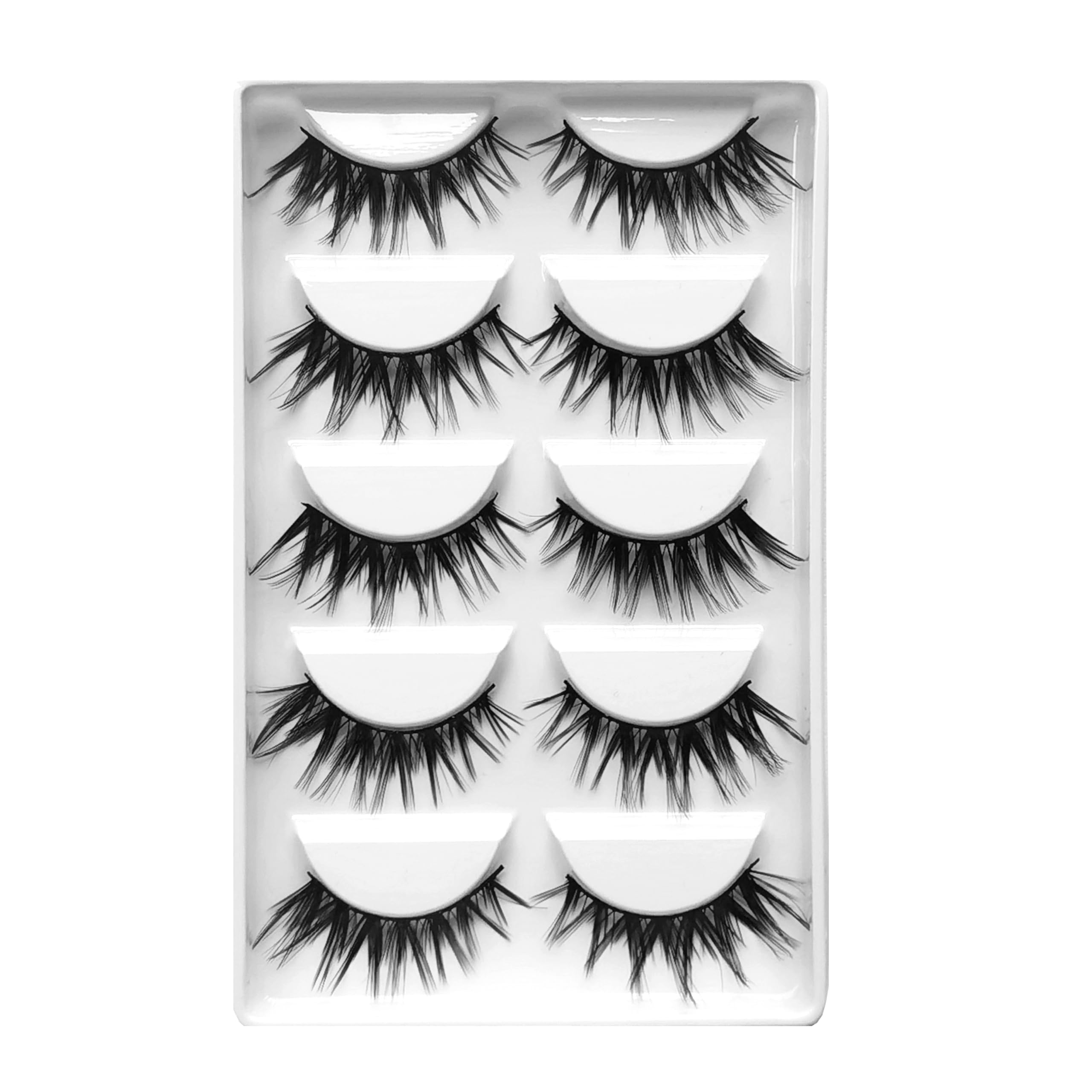 MozyVex Exquisite 5 Pairs D Curl Lash Soft Thick Fake Anime Lash Extensions Eyelash Clusters Volume Natural Eyelashes Lashes Wispy Lashes Fluffy Eyelash Extensions(5pairs-04)