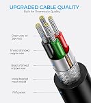 Câble de liaison 16FT pour la recherche de Méta/Oculus 3S/Quest 3/Quest 2/Pro Accessoires, Câble de recharge de remplacement de type C pour transfert de données à grande vitesse, Chargeur rapide USB C à USB C 3.0 Cord pour VR Casque(16FT)