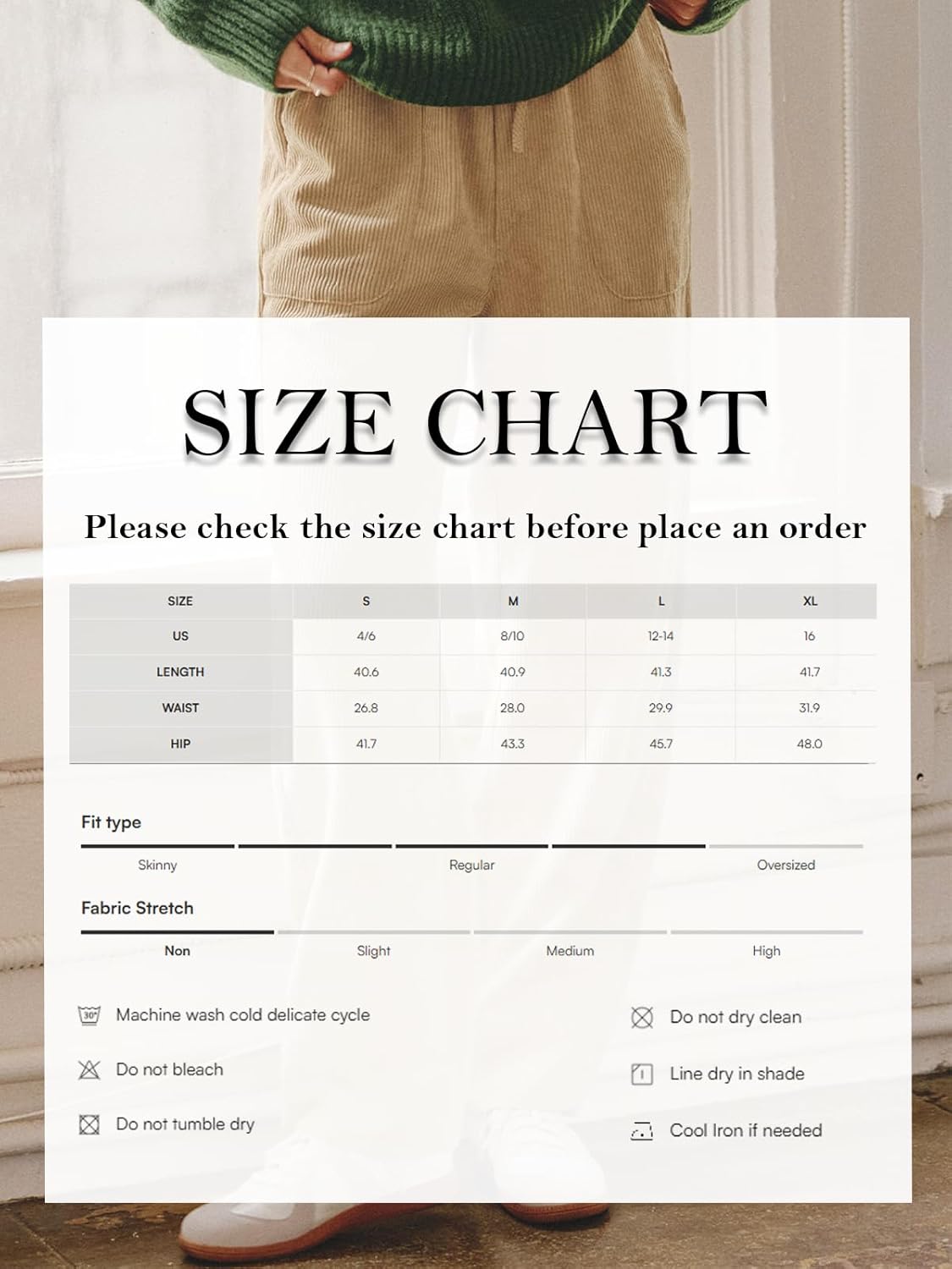 CUPSHE Womens Casual High Waist Pants Drawstring Loose Fit Fall Pants Trousers with Side Pockets - Image 5