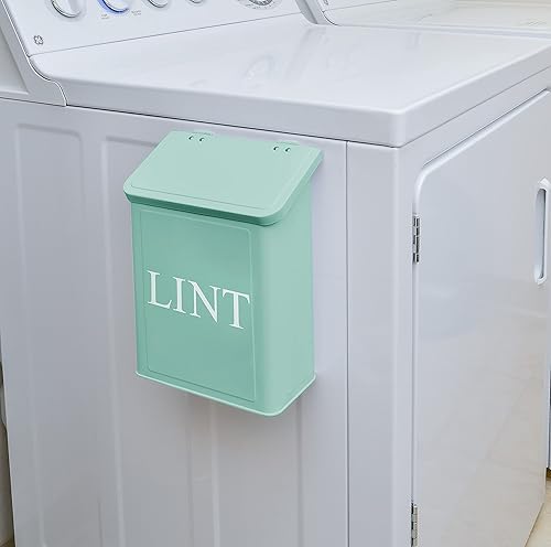 Miniatura 6 de Calindiana - Moderno contenedor magnético de metal para decoración y accesorios de cuarto de lavado con tapa para lavandería, para organización y