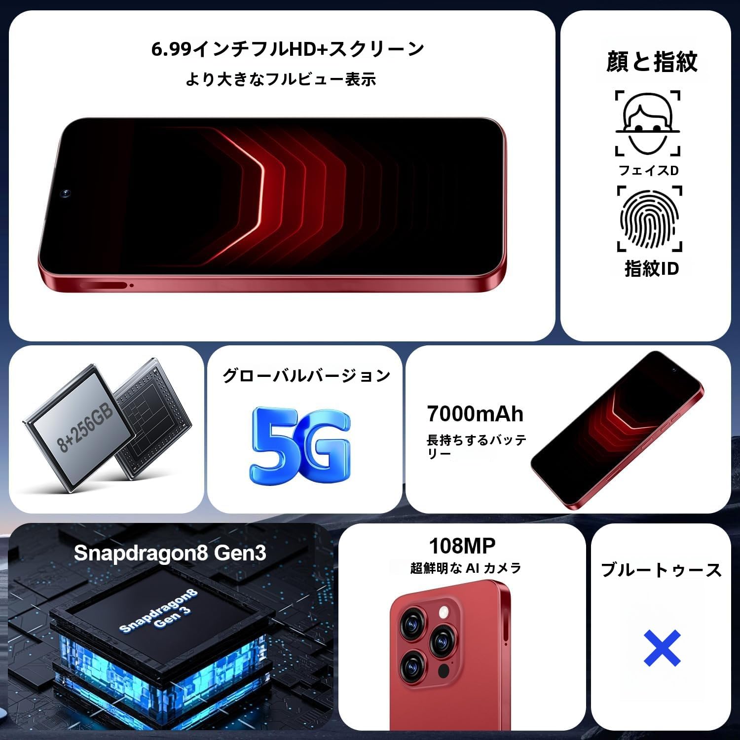 Amazon | I 16 PROMAX 5 Gポータブル電話、スマートフォンロック解除