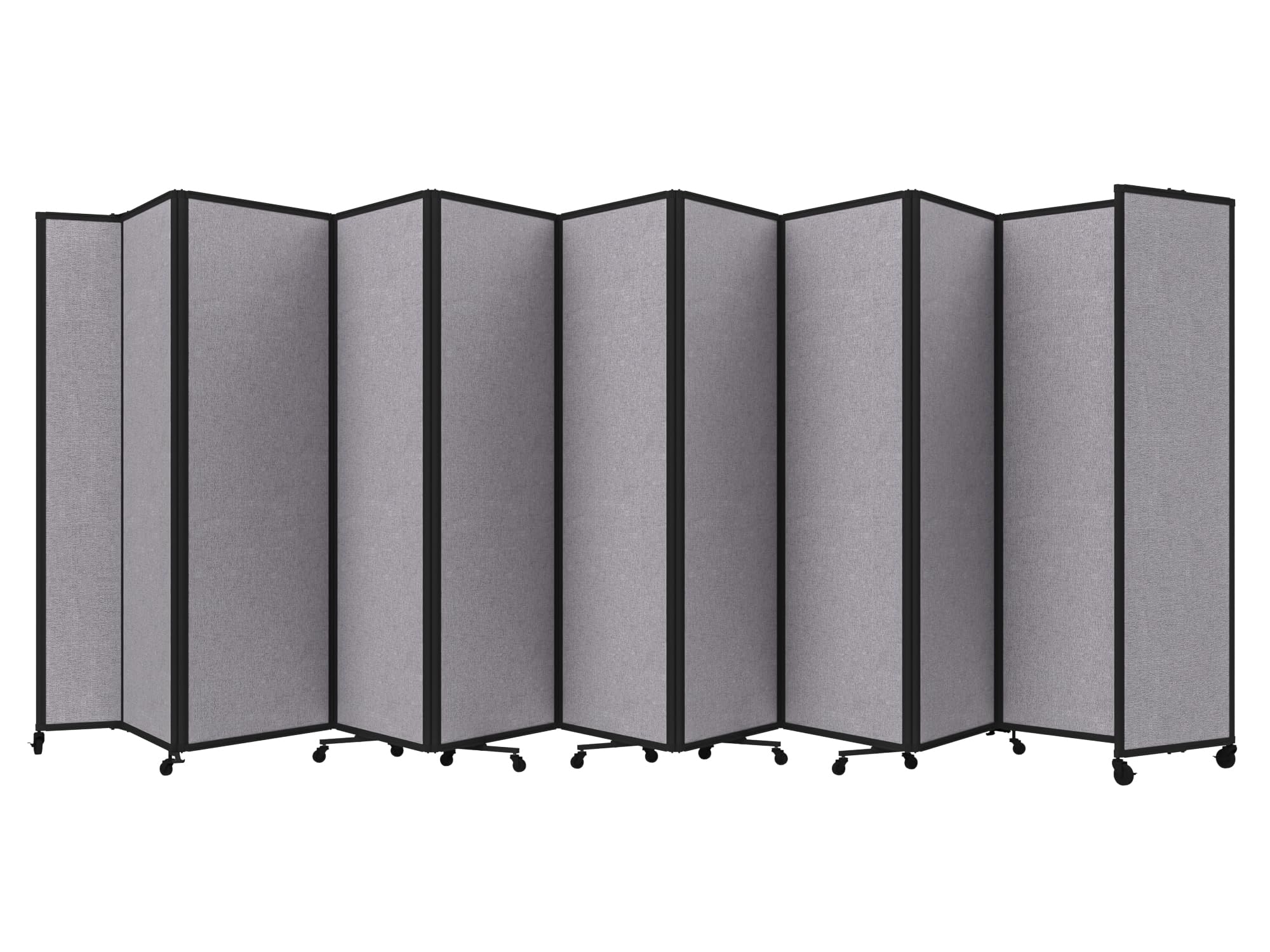 Versare Room Divider 360 Portable Wall Partition | Folding Panels | Large Freestanding Divider | Locking Wheels | Temporary Room Separator