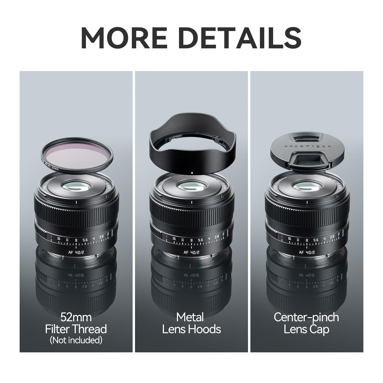 TTARTISAN Obiettivo AF da 40 mm f/2 per montaggio a L, formato completo 40 mm f2 autofocus Prime obiettivi per L-Mount (L, nero)