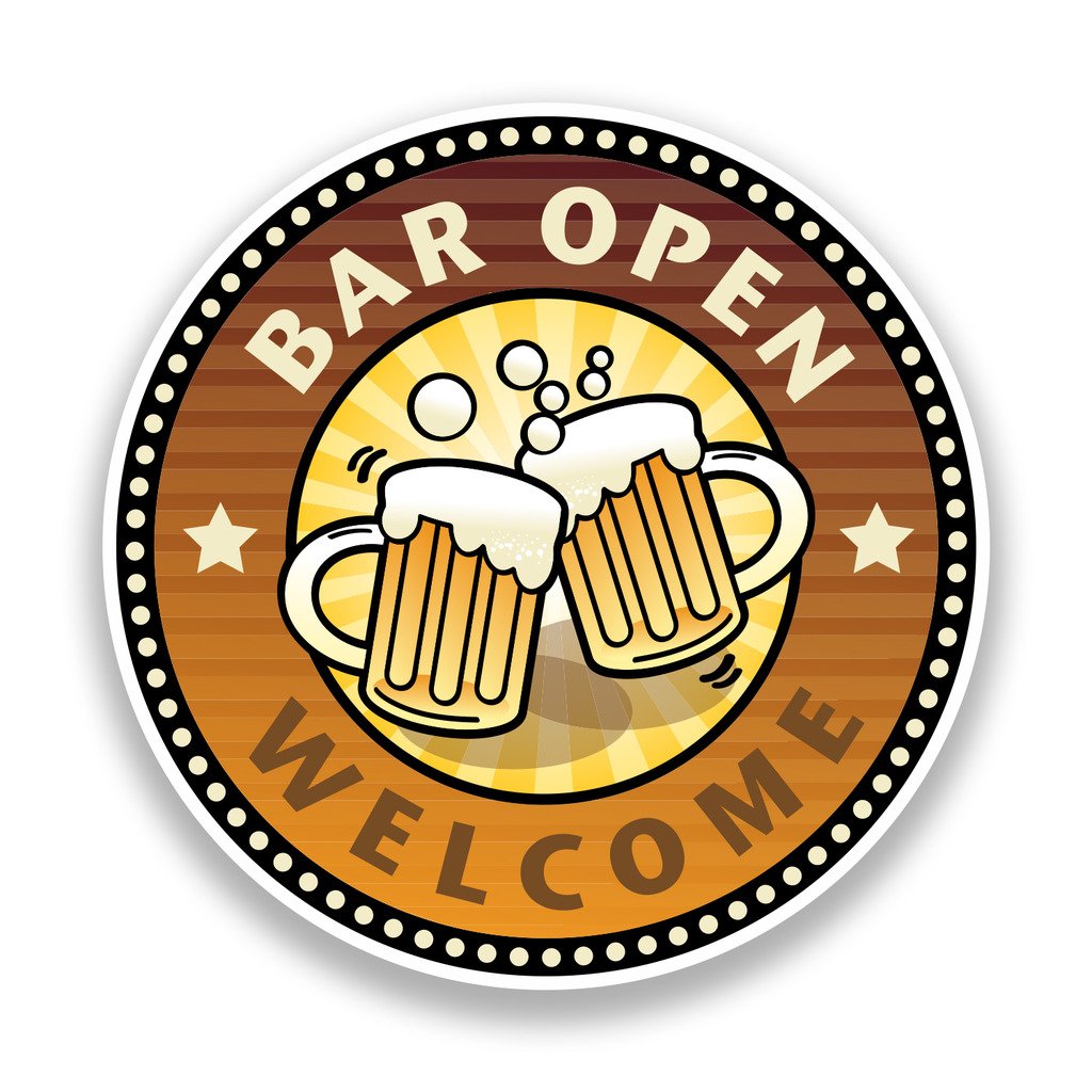 Destinationvinyl Multi 2 X 15Cm/150Mm Welcome Bar Open Vinyl Stickers Pub Beer #7176