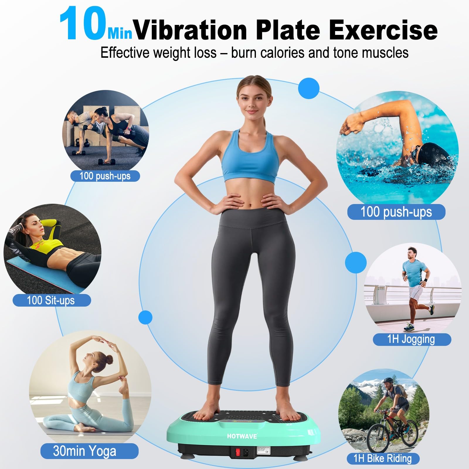 HOTWAVE Máquina de ejercicio con placa vibratoria