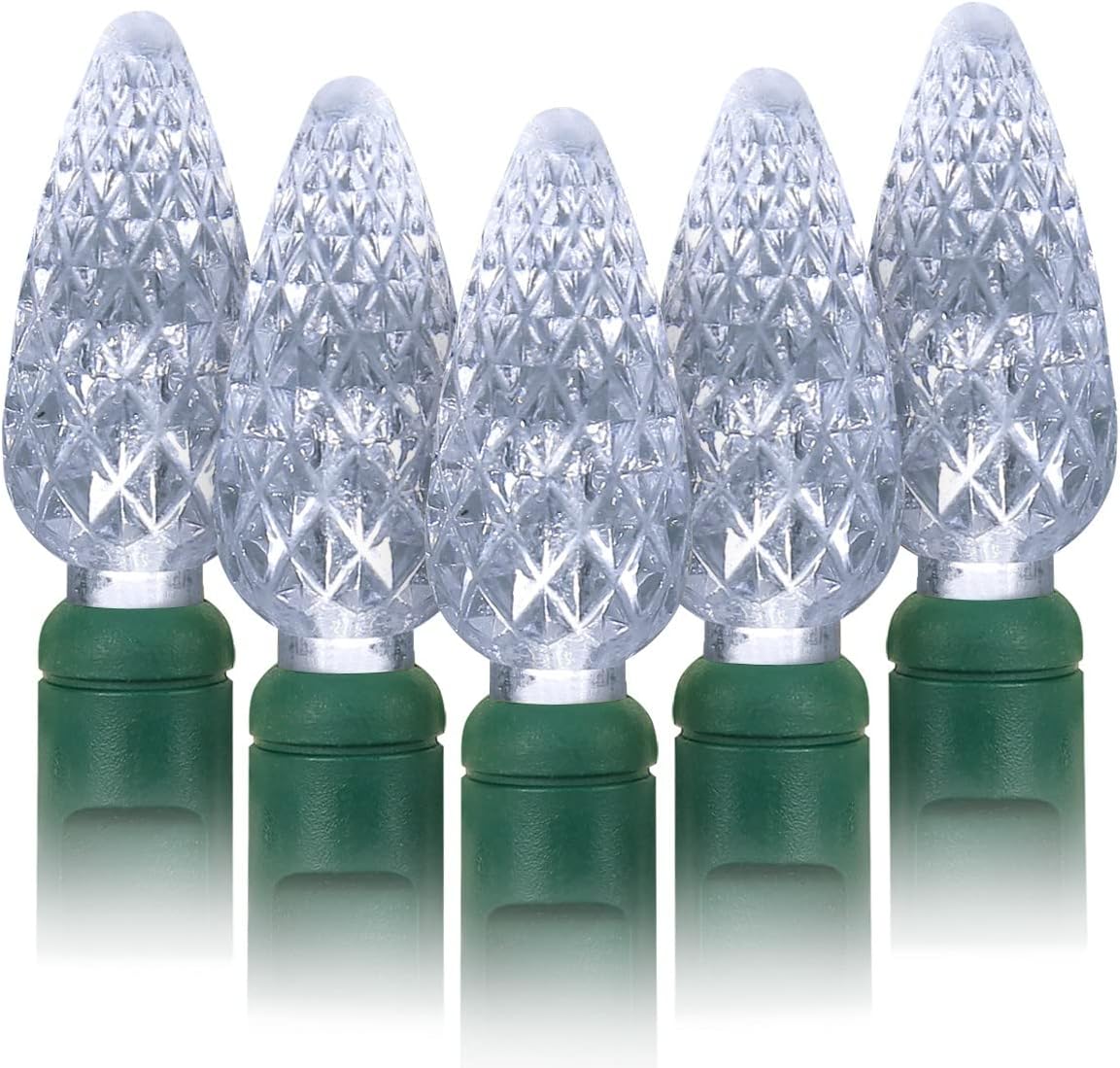 wominoy 70 Counts C6 Cool White Christmas Lights 35.5ft Christmas Christmas Lights Commercial Grade