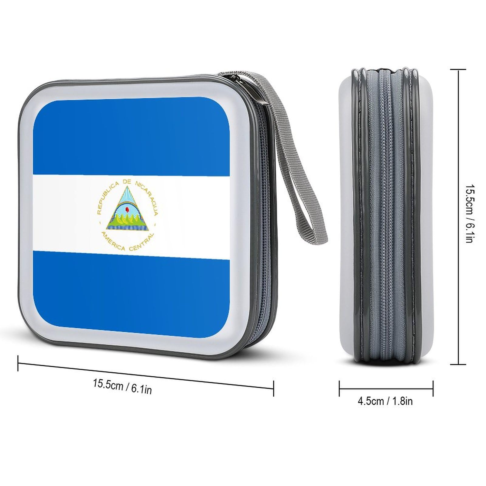 Nicaragua Flag CD Case DVD Storage Case Portable