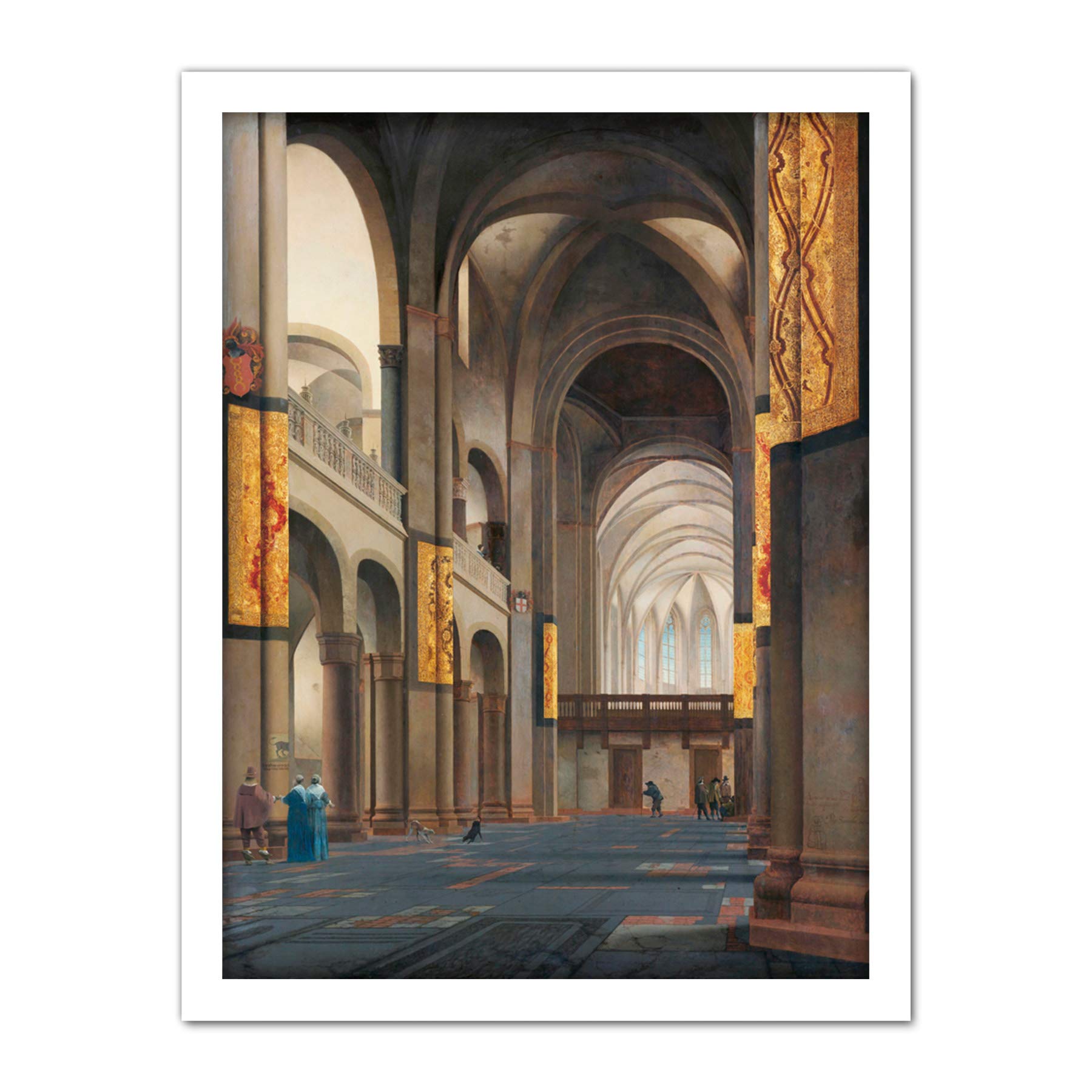 Artery8 Saenredam The Nave And Choir Of The Mariakerk Artwork Framed Wall Art Print 18X24 Inch